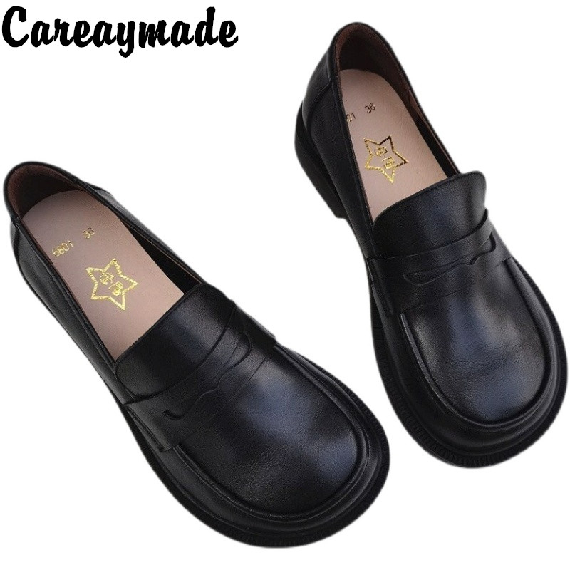 Leather Work Is - Careaymade-Women's Casual Shoes Slip on Oxford