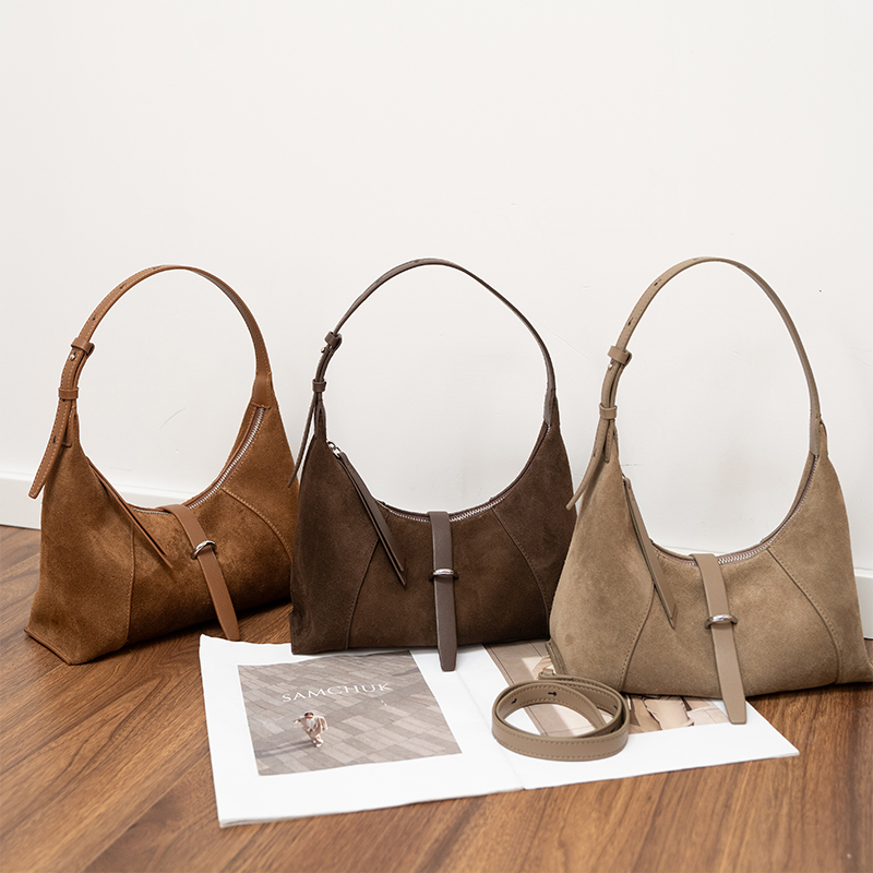 Leatherwork Designs - Ladies' suede handbag designer style fashionable