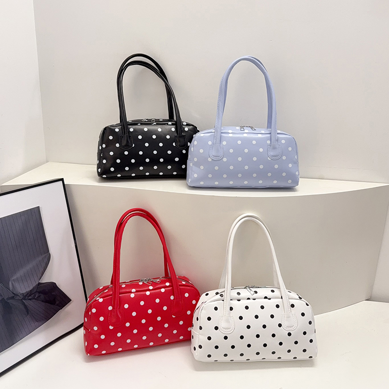 Leather Work Handbags For Women - Women PU Leather Sweet Polka Dot