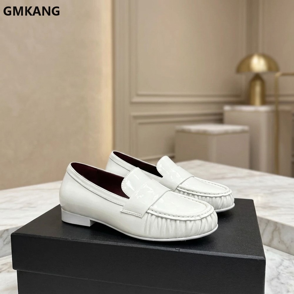 Leather Work Flats Women - Women Genuine Leather Loafers Low Heel