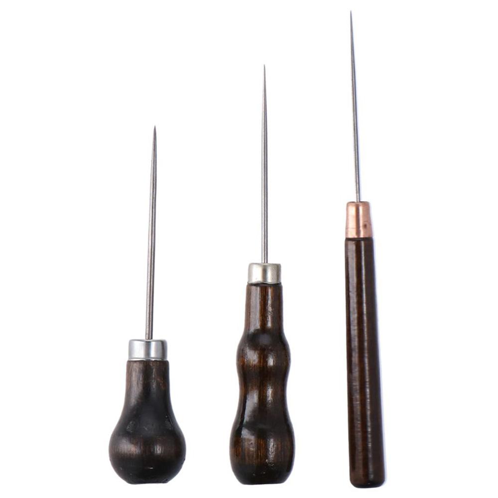 3Pcs Wooden Handle Scratch Awl - Leatherworking Equipment recension och pris