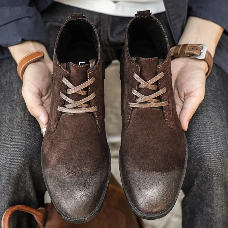 New Cow Suede Ankle Boots Hand - Leatherwork Designs recension och pris