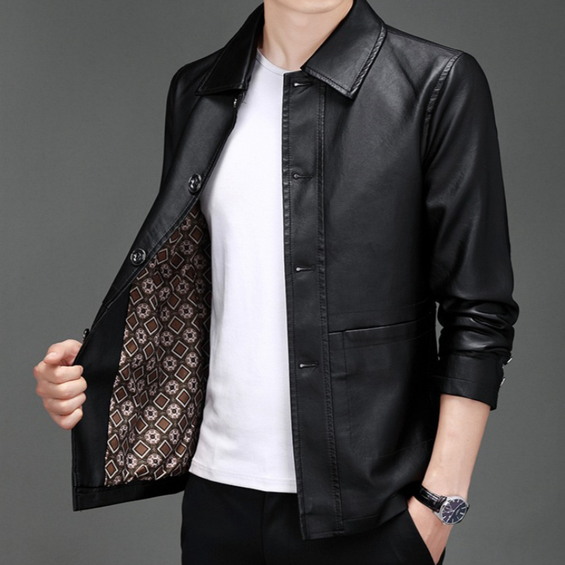 Autumn New Leather Suit Jacket - Leather Work Jacket Mens recension och pris