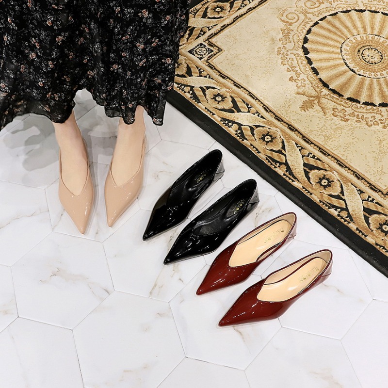 Fashion Women 1cm Low Heels Wo - Leather Work Flats Women recension och pris