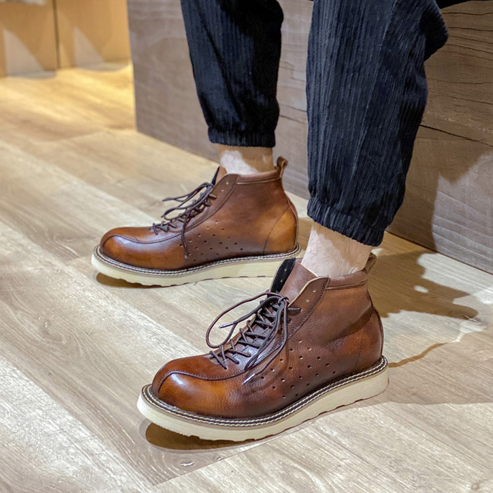 Men's Genuine Leather Hollow O - Leather Work Outfit recension och pris