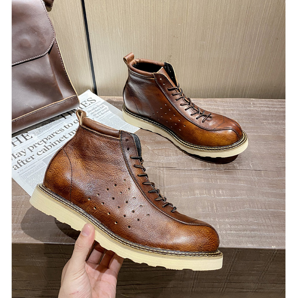 Men's Genuine Leather Hollow O - Leather Work Outfit recension och pris
