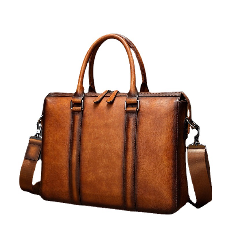 YETTIES Business Top Grain Lea - Leather Work Handbag recension och pris