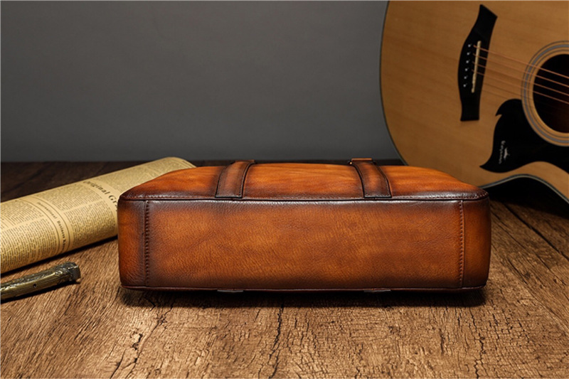 YETTIES Business Top Grain Lea - Leather Work Handbag recension och pris