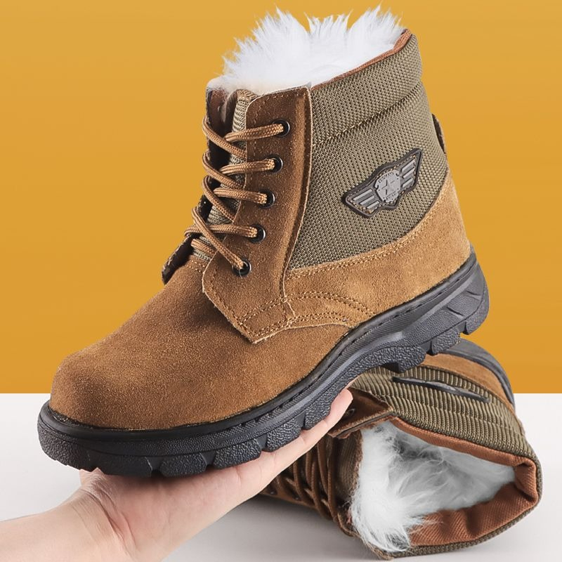 Winter Men Snow Boots Genuine  - Leather Work Boots recension och pris