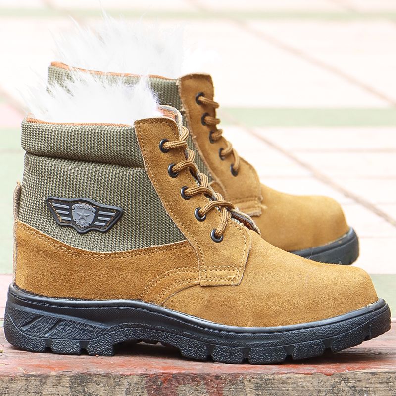 Winter Men Snow Boots Genuine  - Leather Work Boots recension och pris