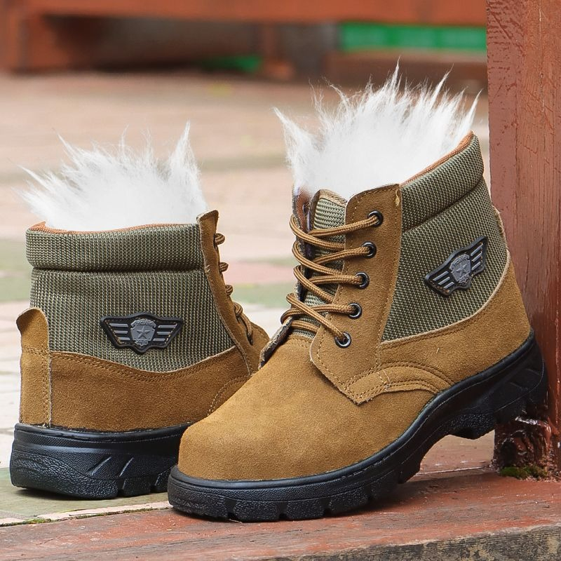 Winter Men Snow Boots Genuine  - Leather Work Boots recension och pris