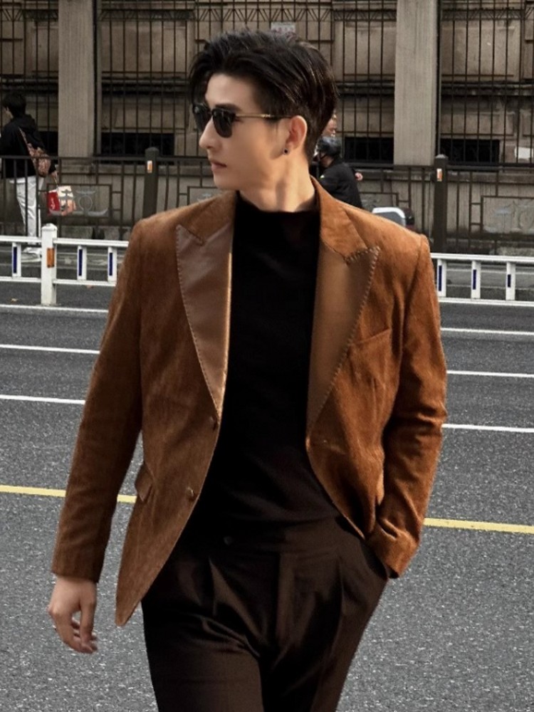 Fashion Mens Autumn Party Slim - Leather Work Jacket Mens recension och pris