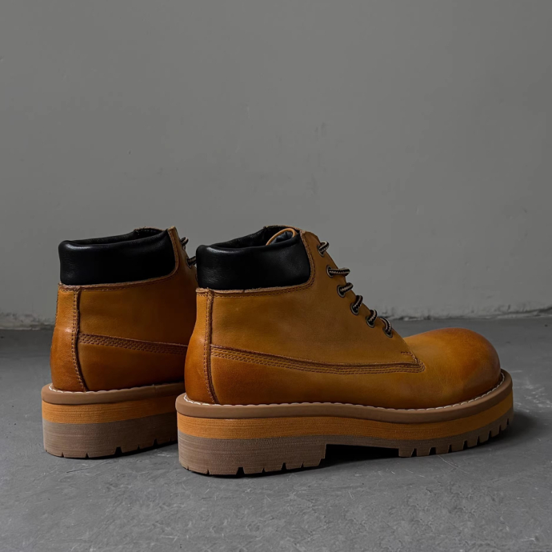 British Style Men Ankle Boots  - Leather Work Boots recension och pris