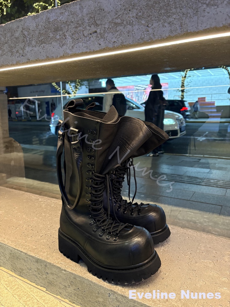 Retro Genuine Leather Motorcyc - Leather Work Boots recension och pris