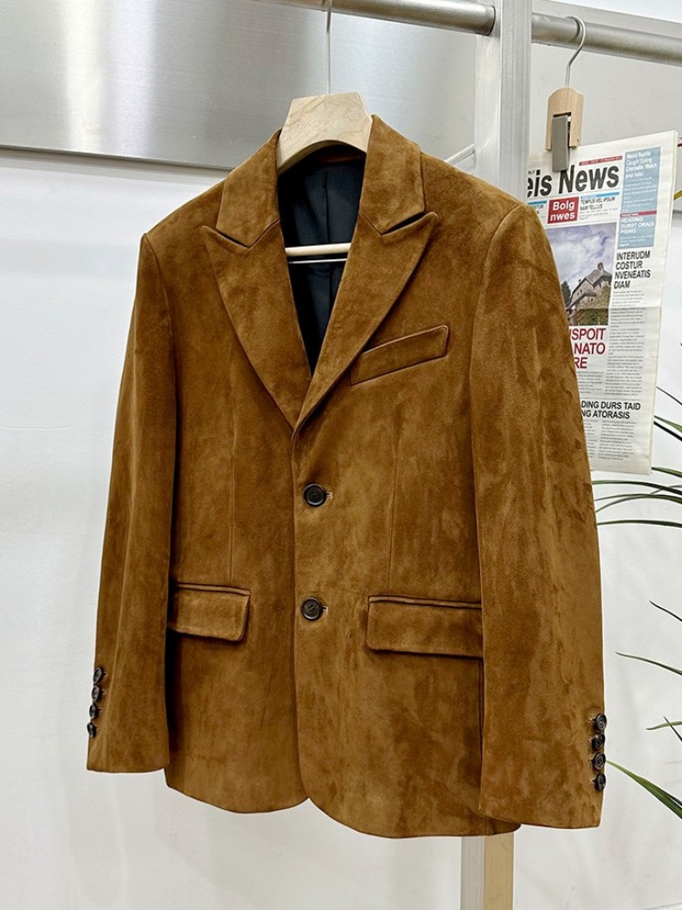 Vintage Suede Sheepskin Elegan - Leather Work Jacket Mens recension och pris