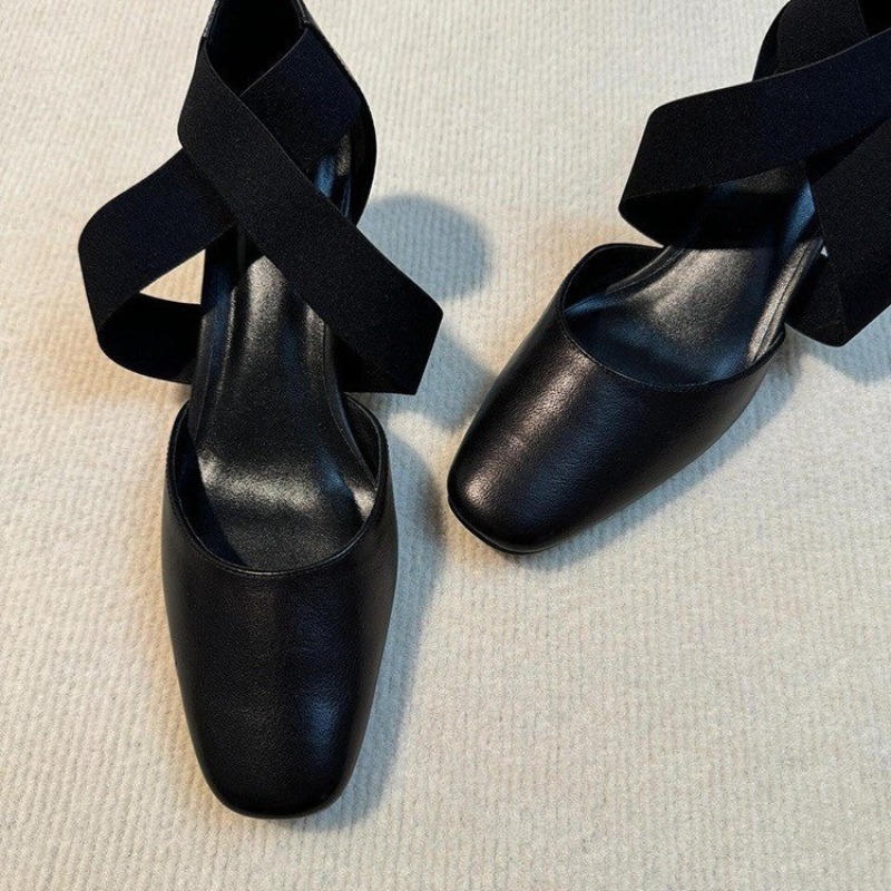 Women's Cross Strap Block Heel - Leather Work Outfit recension och pris