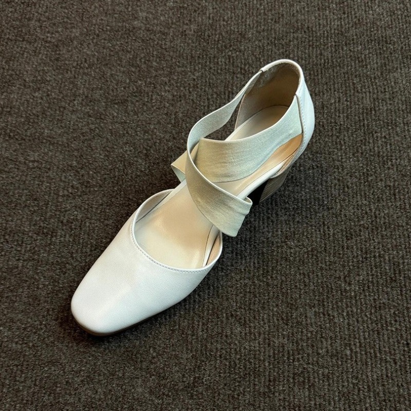 Women's Cross Strap Block Heel - Leather Work Outfit recension och pris
