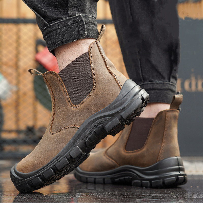 large size men's fashion steel - Leather Work Boots recension och pris