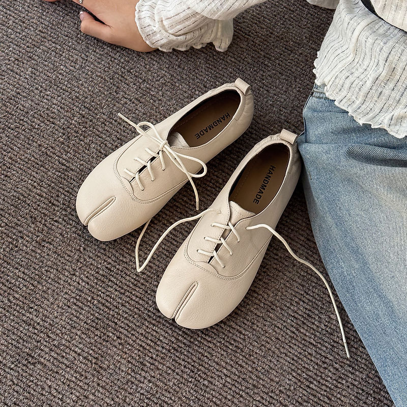 Genuine Leather Sheepskin Tabi - Leather Work Flats Women recension och pris