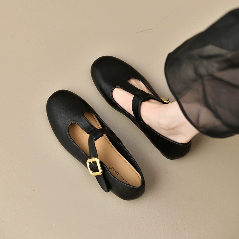 Women's T-Strap Mary Jane Flat - Leather Work Flats Women recension och pris