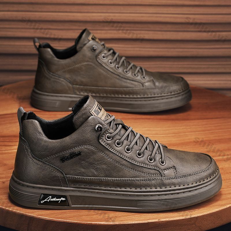 Men Ankle Boots Black PU Leath - Leather Work Boots recension och pris