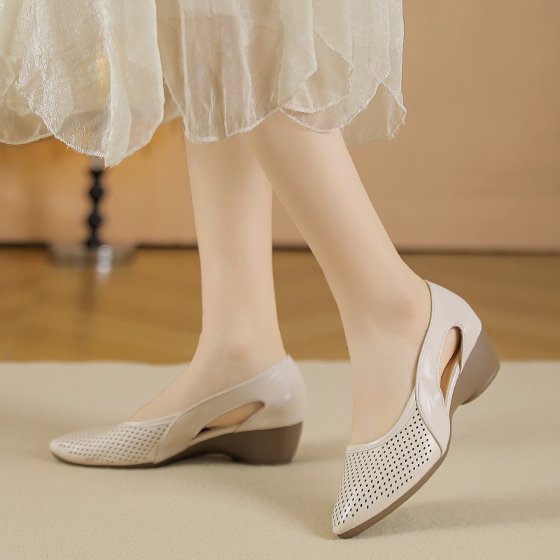 Womens Pumps Hollow Out Breath - Leather Work Outfit recension och pris