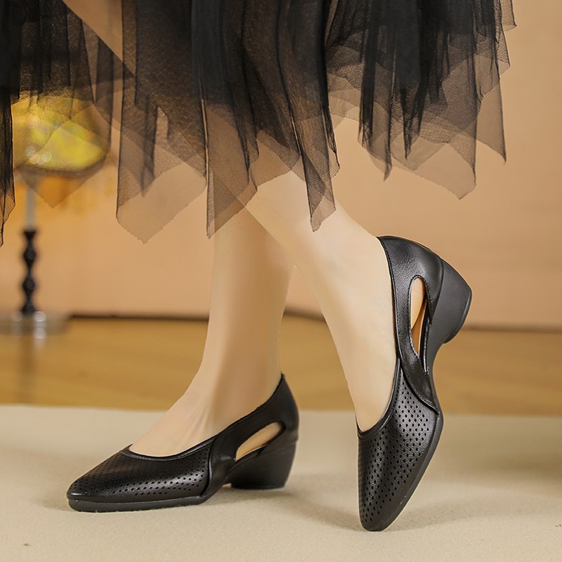 Womens Pumps Hollow Out Breath - Leather Work Outfit recension och pris