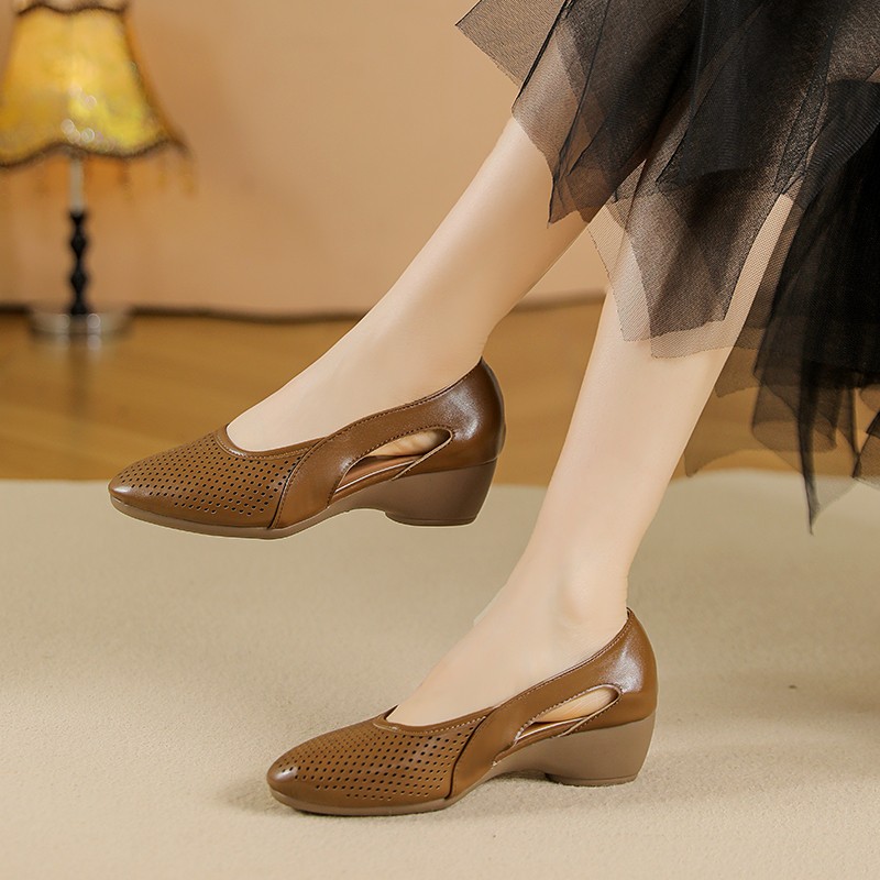 Womens Pumps Hollow Out Breath - Leather Work Outfit recension och pris