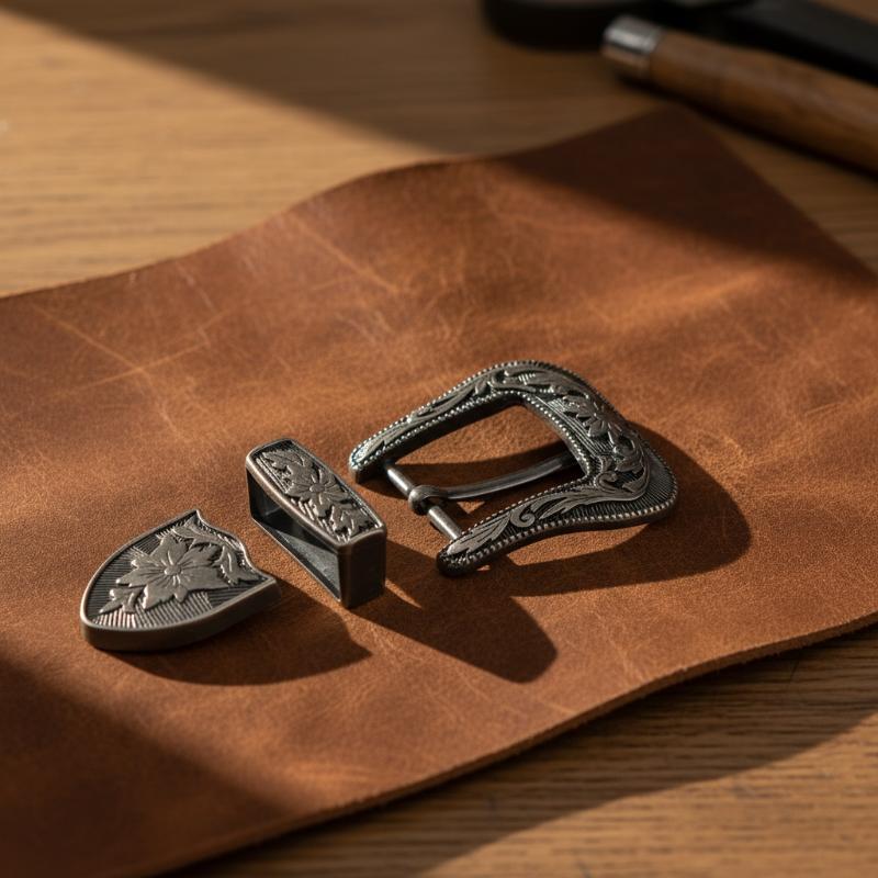 Floral Engraved Vintage Metal  - Leather Work Outfit recension och pris