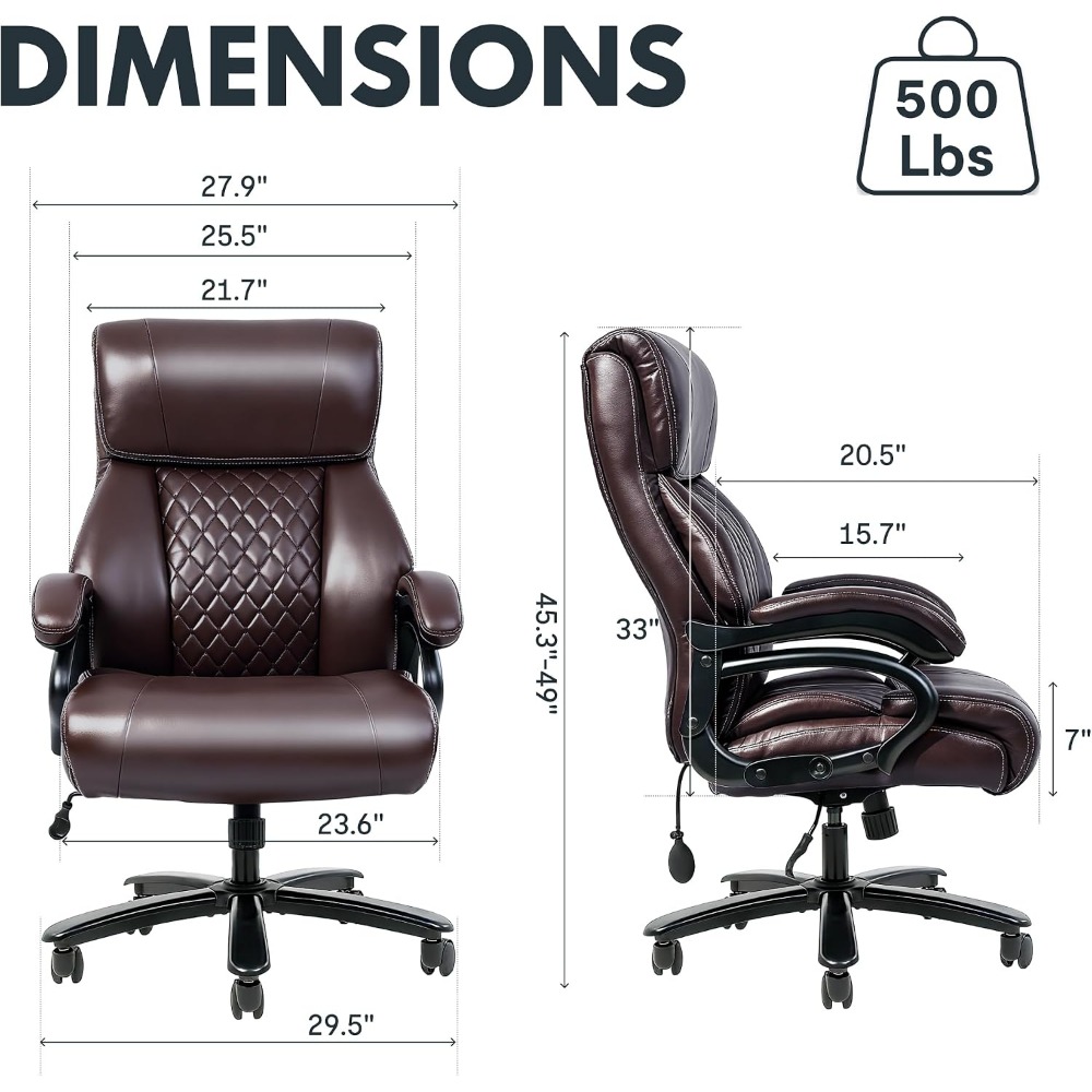 High-Capacity Office Chair for - Leather Work Is recension och pris
