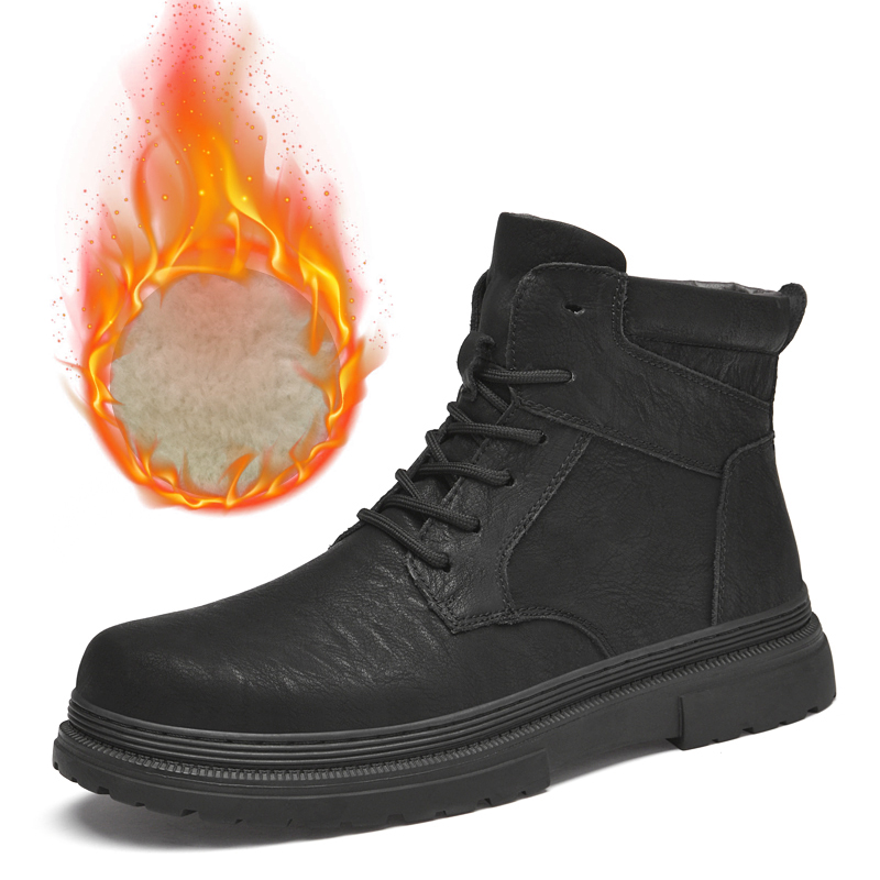 Warm Winter Men Leather Shoes  - Leather Work Boots recension och pris