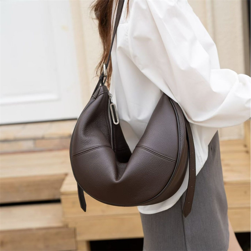 BURMINSA Genuine Leather Cresc - Leather Work Handbags For Women recension och pris