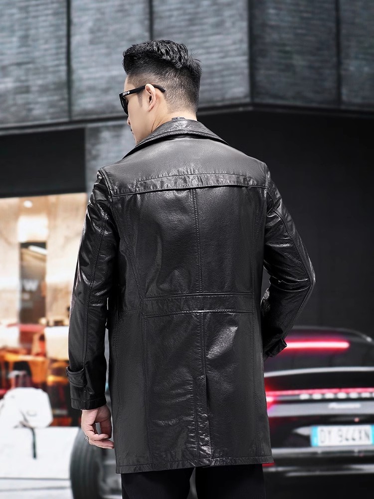 Luxury Men Business Work Slim  - Leather Work Jacket Mens recension och pris