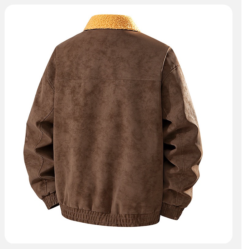 Men's Retro Thickened Warm PU  - Leather Work Jacket Mens recension och pris