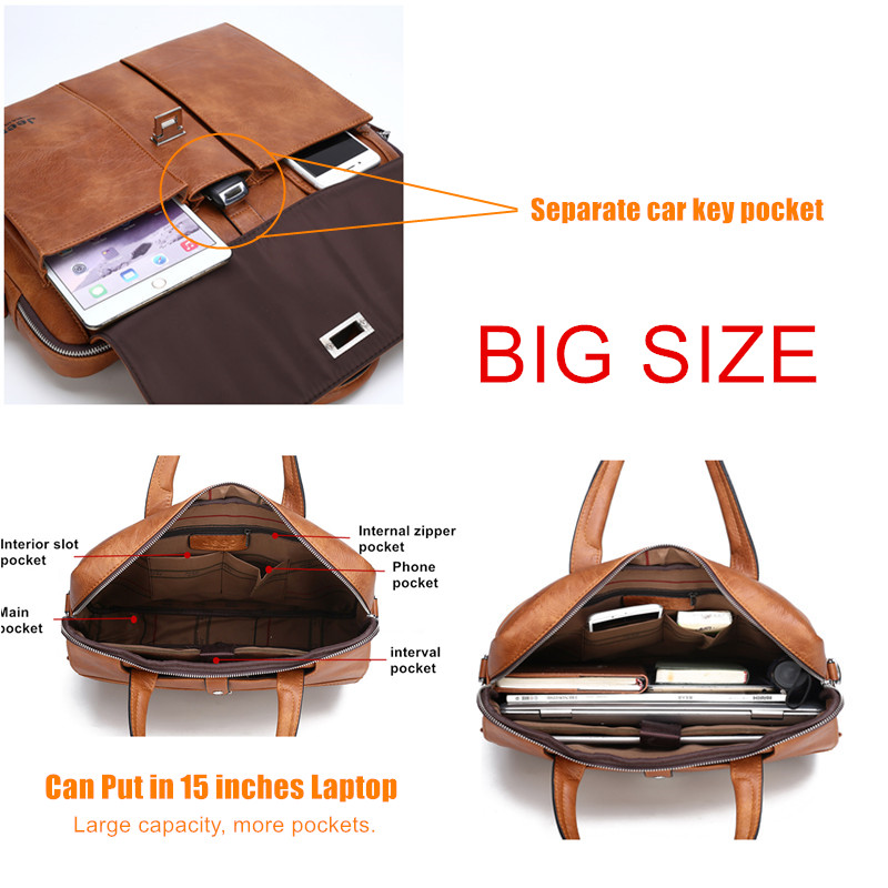 Jeep Buluo Men's Leather Brief - Leather Work Handbag recension och pris