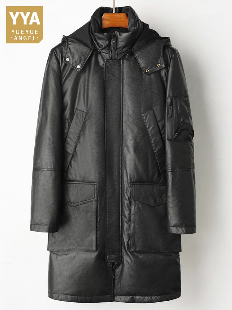 Winter Men Warm Cowhide Genuin - Leather Work Jacket Mens recension och pris