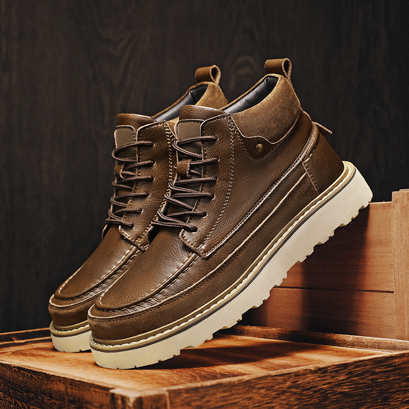 Men Brown Fleece Lined Warm Hi - Leather Work Boots recension och pris