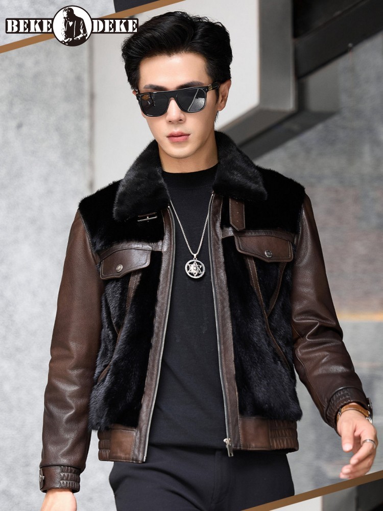 Luxury Business Men Winter Wor - Leather Work Jacket Mens recension och pris