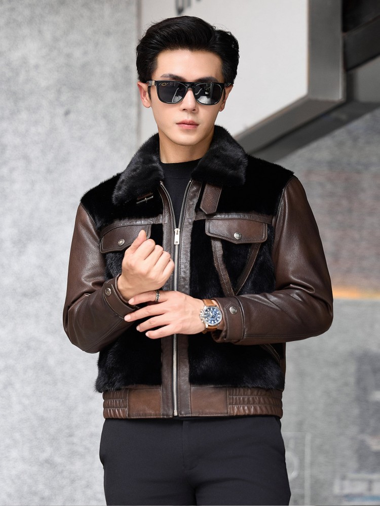 Luxury Business Men Winter Wor - Leather Work Jacket Mens recension och pris