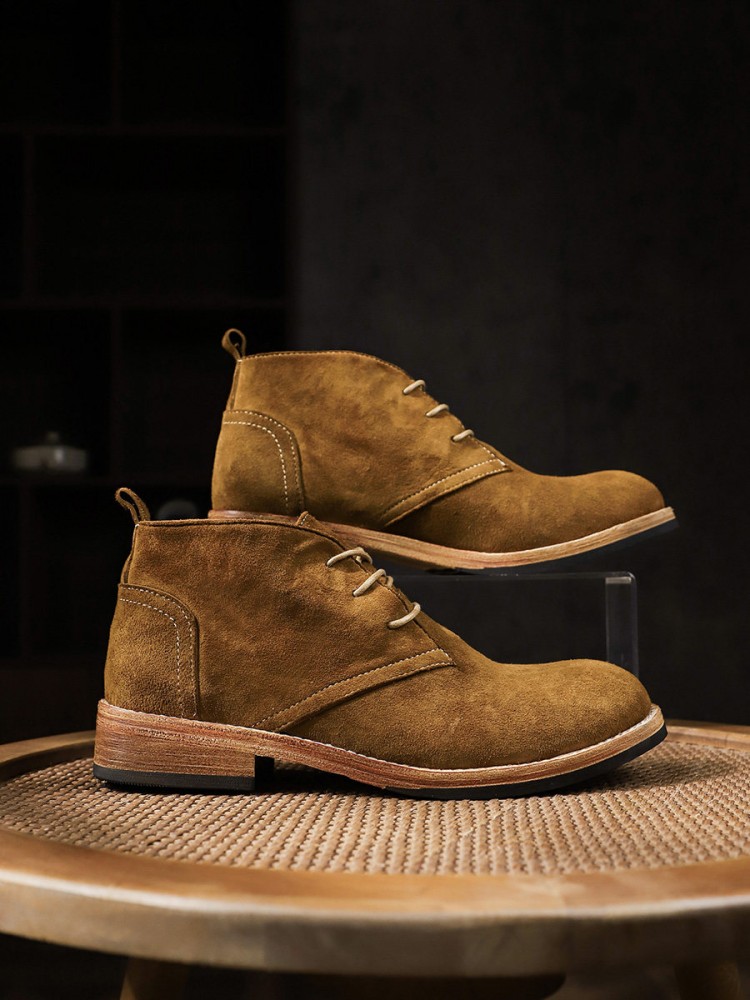 Fashion Versatile Male Lace-Up - Leather Work Boots recension och pris